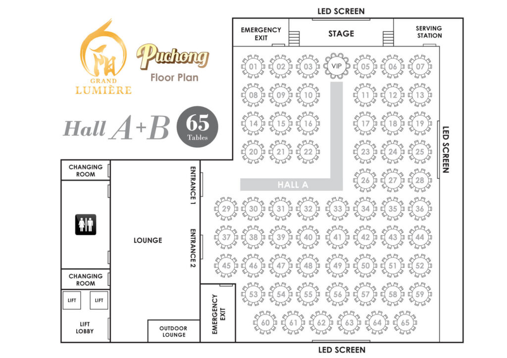 1. Lumiere Puchong Foor Plan 4F-01 hall AB 65 tables